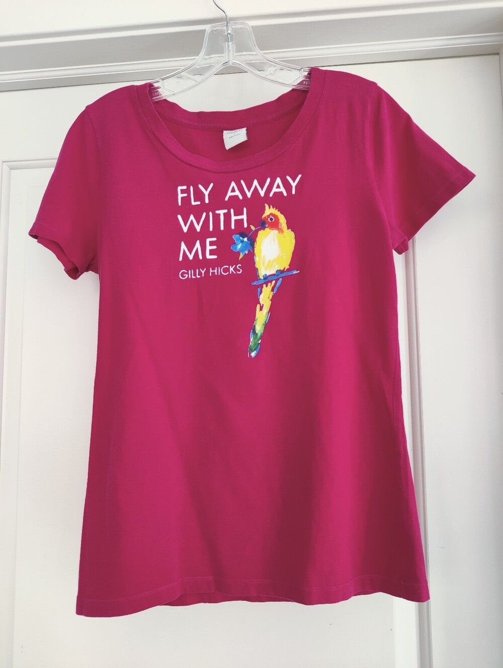 Gilly Hicks Hot Pink Cotton Graphic Tee
